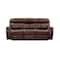 Armen Living Montague Dual Power Headrest and Lumbar Support Reclining Sofa in Genuine Brown Leather LCMN3BR - alternate 1